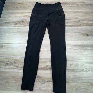 Eddie Bauer Black High Rise Active Leggings Zip Pockets Women's Small Athletic